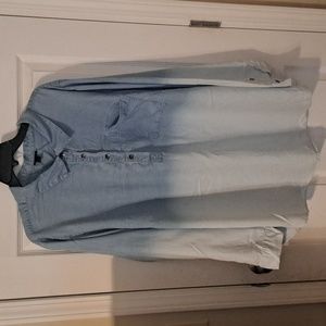 Torrid Chambray dip-dye button up shirt